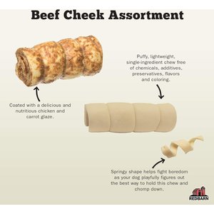 Redbarn Glazed Beef Cheek Roll Dog Chew, Large