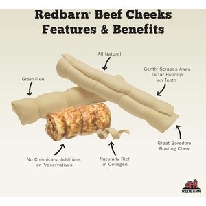 Redbarn Glazed Beef Cheek Roll Dog Chew, Large