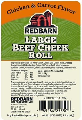 Show full view: Redbarn Glazed Beef Cheek Roll Dog Chew, Large slide 10 of 12
