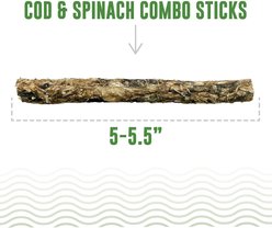 Icelandic+ Cod & Spinach Combo Sticks Natural Dehydrated Dog Treats, 16-count pouch slide 2 of 6