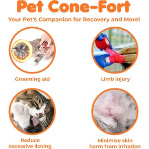 SunGrow Post-Surgery Soft Cone Dog & Cat Recovery Collar, Orange, Medium