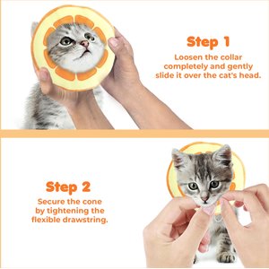 SunGrow Post-Surgery Soft Cone Dog & Cat Recovery Collar, Orange, Medium