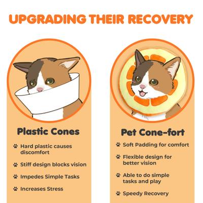 Show full view: SunGrow Post-Surgery Soft Cone Dog & Cat Recovery Collar, Orange, Medium slide 4 of 8