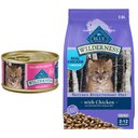 Blue Buffalo Wilderness Kitten Salmon Grain-Free Canned Food + Chicken Recipe Grain-Free Dry Cat Food