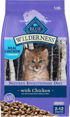 Show full view: Blue Buffalo Wilderness Kitten Salmon Grain-Free Canned Food + Chicken Recipe Grain-Free Dry Cat Food slide 6 of 9