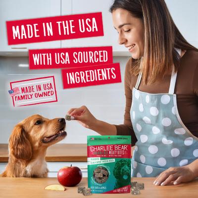 Show full view: Charlee Bear Meaty Bites Beef Liver & Apples Grain-Free Freeze-Dried Dog Treats, 2.25-oz bag slide 5 of 10