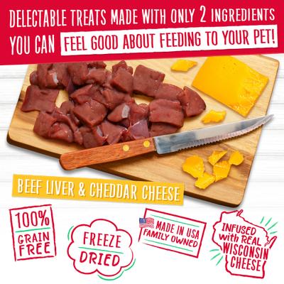 Show full view: Charlee Bear Meaty Bites Beef & Cheese Grain-Free Freeze-Dried Dog Treats, 2.25-oz bag slide 6 of 10