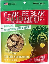 Charlee Bear Meaty Bites Beef & Cheese Grain-Free Freeze-Dried Dog Treats, 2.25-oz bag