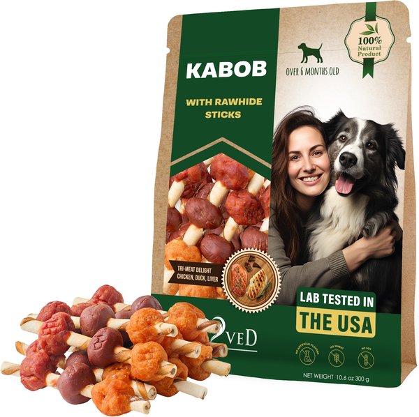 BELOVED PETS All Natural Pet Dried Snacks Human Grade Rawhide Grain Free Kabobs Chicken Duck Dental Dog Treats 10.6 lb bag Chewy