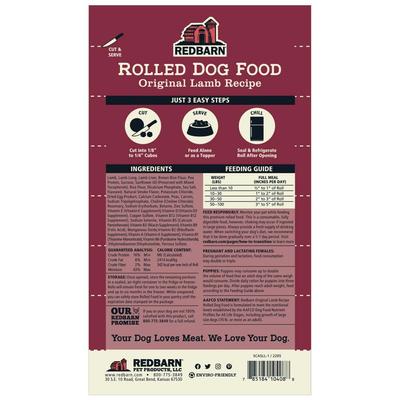 Show full view: Redbarn Naturals Lamb Recipe Dog Food Roll, 64-oz roll slide 9 of 11