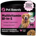 PetHonesty Multivitamin 10-in-1 Chicken Flavor Glucosamine, Omega-3 Vitamins for Dogs, 90 count