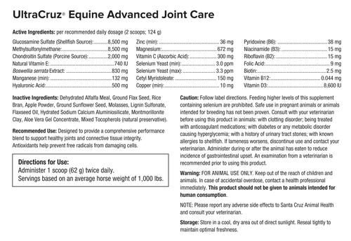 Show full view: UltraCruz Advanced Joint Care Pellets Horse Supplement, 25-lb bag slide 4 of 4