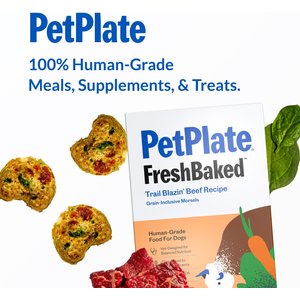 PetPlate FreshBaked Beef Gently Baked & Air-Dried Human-Grade Dog Food, 32-oz box