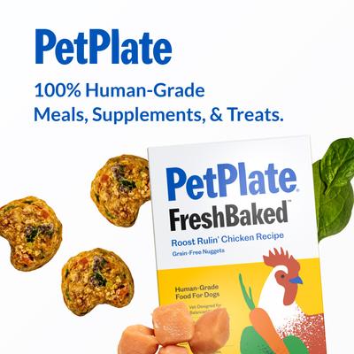 Show full view: PetPlate FreshBaked Grain-Free Chicken Gently Baked & Air-Dried Human-Grade Dog Food, 192-oz bundle  slide 9 of 12