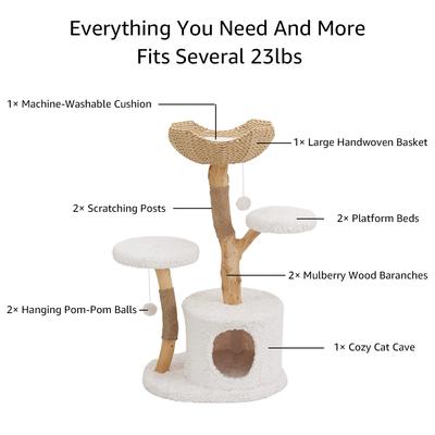 Show full view: Unipaws 42-in Real Wood Branch 4 Level Cat Tree slide 7 of 7