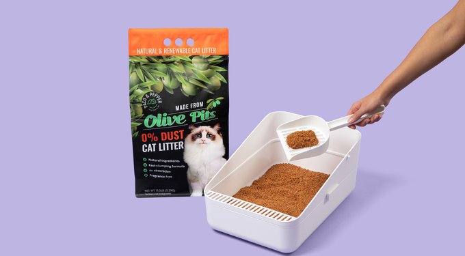 PACO & PEPPER Made from Olive Pits 0% Dust Natural Unscented Clumping Cat Litter, 11.5-lb bag