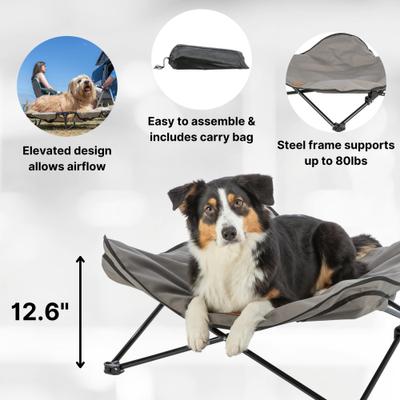 Show full view: TRIXIE Camping Cot Dog Bed, Gray, Large slide 5 of 7