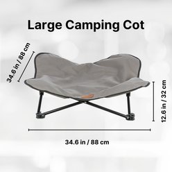 TRIXIE Camping Cot Dog Bed, Gray, Large slide 2 of 7