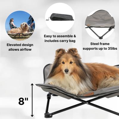 Show full view: TRIXIE Camping Cot Dog Bed, Gray, Medium slide 5 of 7