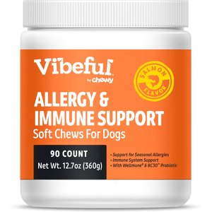 Vibeful Allergy & Immune Support Salmon Flavored Soft Chews Allergy & Immune Supplement for Dogs, 90-Count
