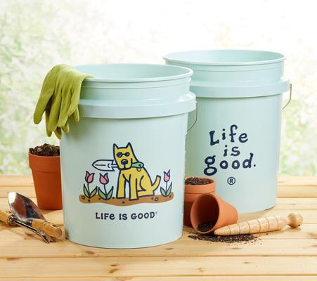 Show full view: LIFE IS GOOD Rocket's Garden Utility Bucket, Sage, 5-gal, 2 count slide 4 of 8
