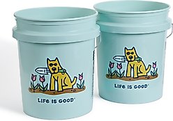 LIFE IS GOOD Rocket's Garden Utility Bucket, Sage, 5-gal, 2 count
