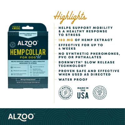 Show full view: ALZOO Natural Plant Based Hemp Premium Dog Collar slide 6 of 8