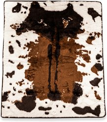 PawBrands PupProtector Waterproof Throw Dog Blanket, Brown Cowhide, Medium slide 2 of 5