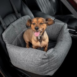 PawBrands PupProtector Memory Foam Dog Car Bed, Grey, Single Seat