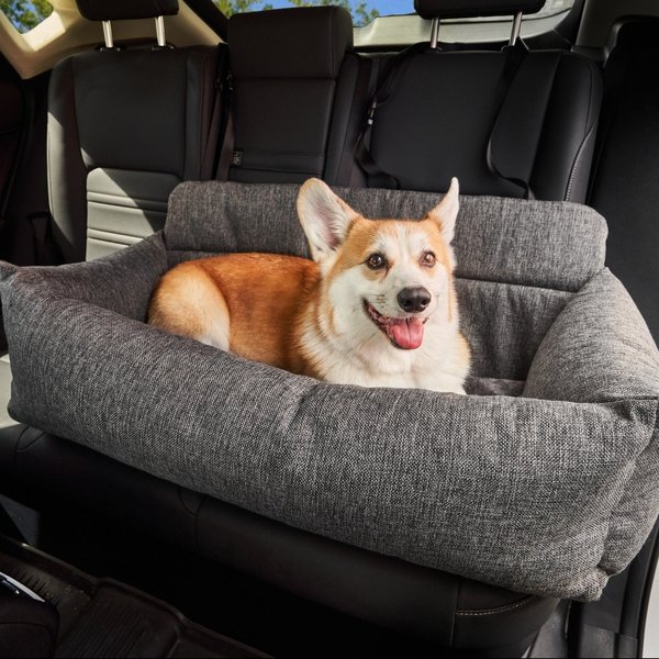 PawBrands PupProtector Memory Foam Dog Car Bed, Grey