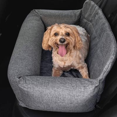 Show full view: PawBrands PupProtector Memory Foam Dog Car Bed, Grey, Double Seat slide 6 of 6