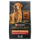 Purina Pro Plan Complete Essentials Adult Shredded Blend Beef & Rice High Protein Formula with Probiotics Dry Dog Food, 15-lb bag