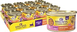 Wellness Complete Health Kitten Pate Chicken Entrée Natural Wet Cat Food, 3-oz can, case of 24