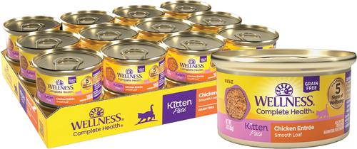 Show full view: Wellness Complete Health Kitten Formula Grain-Free Canned Food + CORE Natural Grain-Free Turkey & Chicken Liver Pate Canned Kitten Food slide 2 of 9