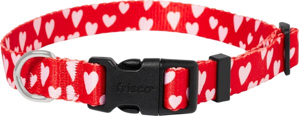 Frisco Valentine Heart Printed Dog Collar, Medium