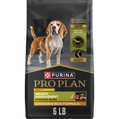 Purina Pro Plan Adult 7 Plus Weight Management Shredded Blend Chicken & Rice Formula Senior Dry Dog Food, 6-lb bag