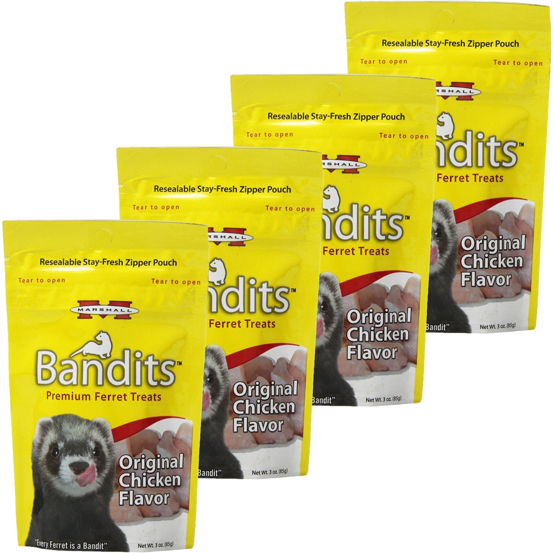 MARSHALL Bandits Premium Original Chicken Flavor Ferret Treats 3 oz bag bundle of 3 Chewy