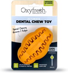 Oxyfresh Natural Rubber Dog Dental Chew Toy, Orange, Large