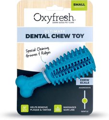 Oxyfresh Natural Rubber Dog Dental Chew Toy, Teal, Small