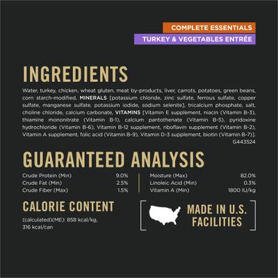 Show full view: Purina Pro Plan Savor Adult Turkey & Vegetables Entree Slices in Gravy Canned Dog Food, 13-oz, case of 12 slide 7 of 12