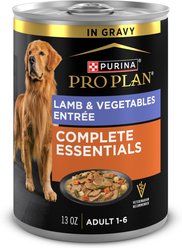 Purina Pro Plan Savor Adult Lamb & Vegetables Entree Slices in Gravy Canned Dog Food, 13-oz, case of 12
