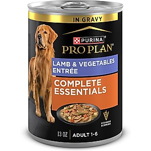 Purina Pro Plan Savor Adult Lamb & Vegetables Entree Slices in Gravy Canned Dog Food, 13-oz, case of 12