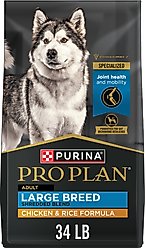 Purina Pro Plan Adult Large Breed Shredded Blend Chicken & Rice Formula Dry Dog Food, 34-lb bag