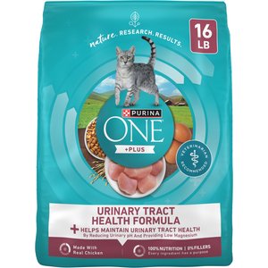 Purina ONE +Plus Urinary Tract Health Formula High Protein Adult Dry Cat Food, 16-lb bag