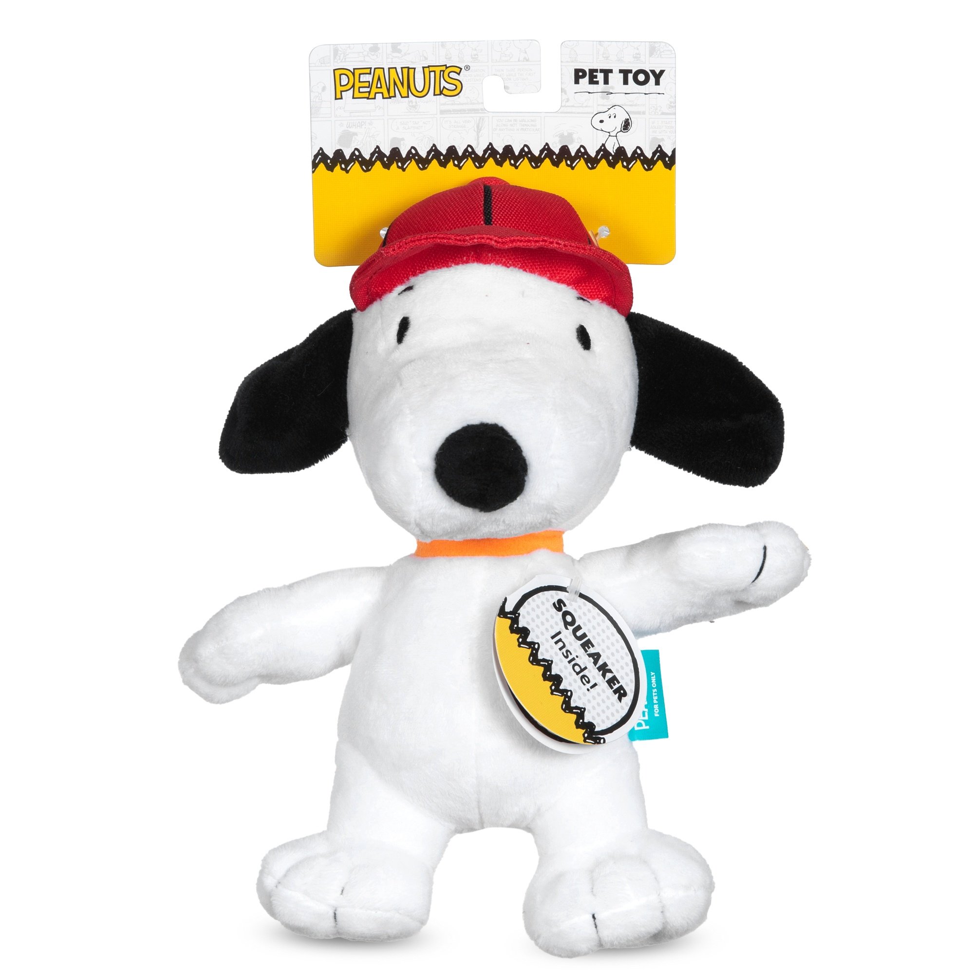 PEANUTS Athlete Baseball Snoopy Squeaky Plush Dog Toy, 9-in reviews ...