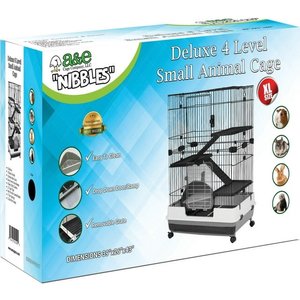 A&E Cage Company 43-in Deluxe 4-Tier Small Animal Cage, Black