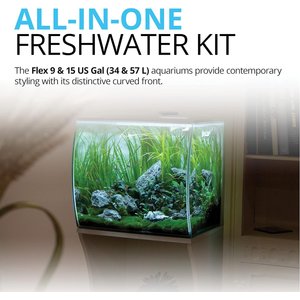 Fluval Flex Aquarium Kit, White, 9-gal