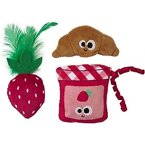 Mad Cat Kitty Croissant Cat Toy with Catnip, Multicolor, 3 count