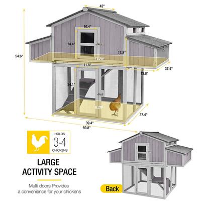 Show full view: Aivituvin AIR66 Foldable Chicken Coop, 3 to 4 Chicken Capacity slide 7 of 11