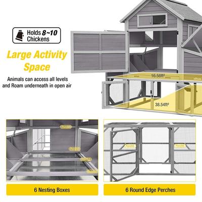 Show full view: Aivituvin AIR46 Large Chicken Coop with Run, 8 to 10 Chicken Capacity slide 3 of 10